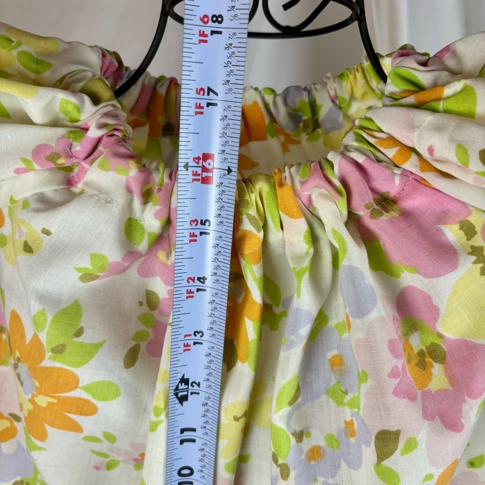 Toddler Dress from VTG Pillow Case Floral Elastic Ruffled Sleeve Handmade 24mo - Picture 4 of 8